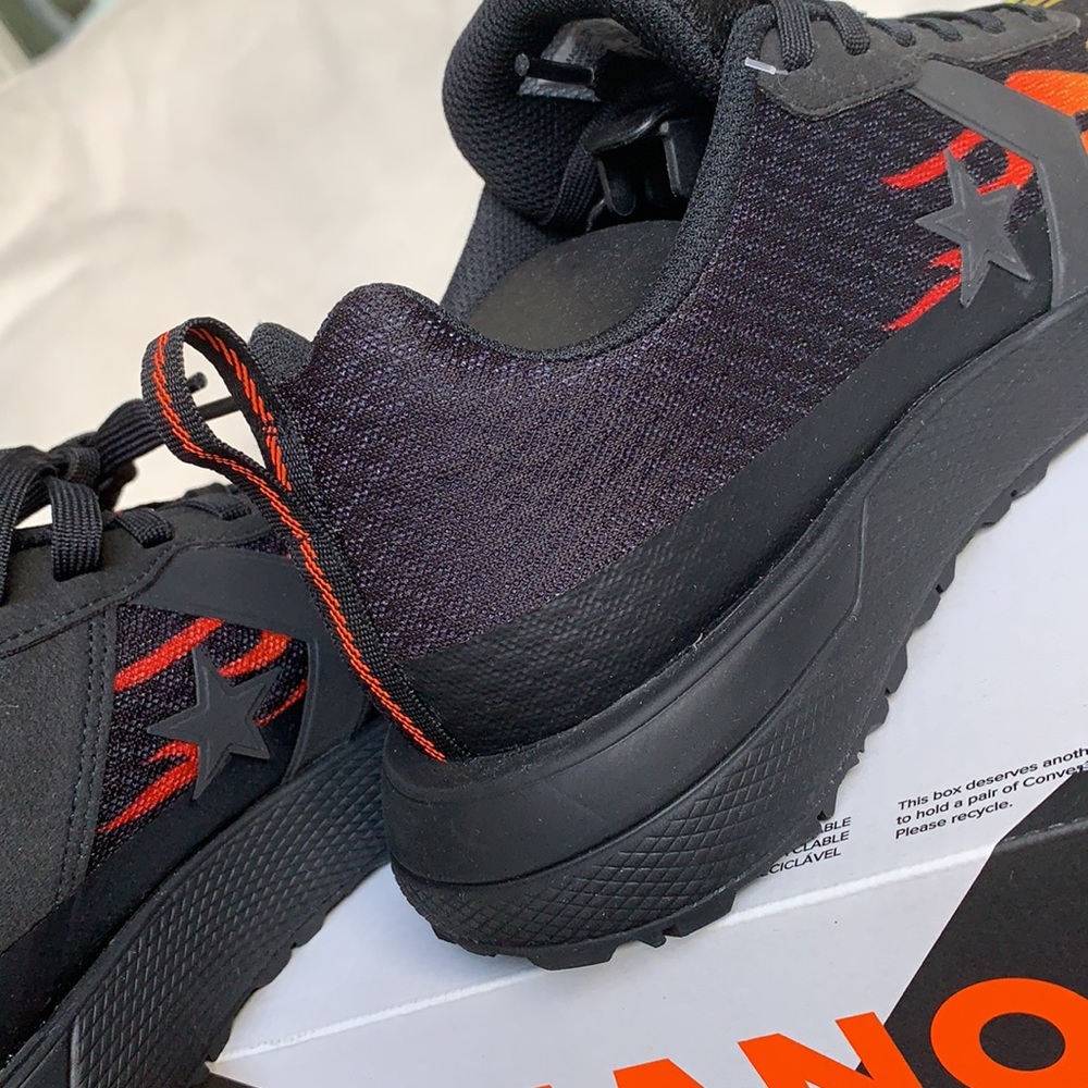 CONVERSE STAR SERIES RN OX BLACK/ENAMEL RED MENS - Picture 13 of 14